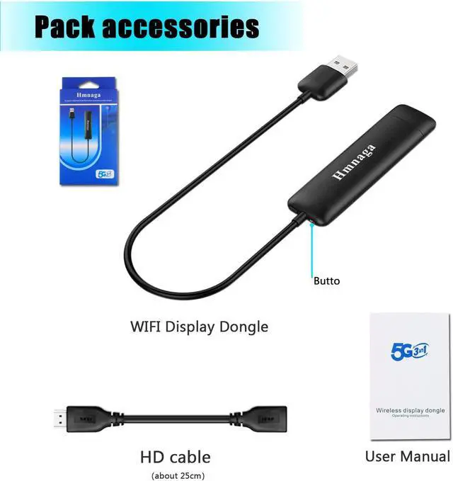 Alt view image 6 of 7 - 5G WiFi Display Dongle for TV Full HD 1080P Screen Mirroring Wireless HDMI Display Adapter Airplay DLNA Miracast Dongle for Android Smartphone Tablet Apple iPhone iPad Pixel Nexus