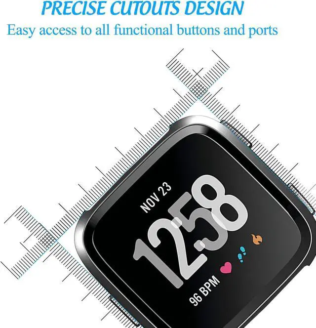 Alt view image 2 of 7 - [New Version] Case for Fitbit Versa Soft TPU Protective Full Cover Shell Bumper Case Protector for Fitbit Versa Smartwatch