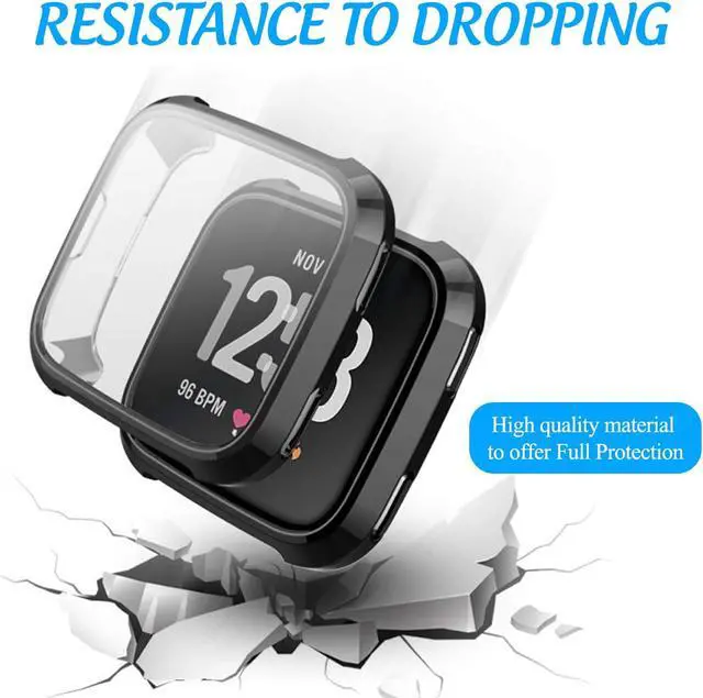 Alt view image 5 of 7 - [New Version] Case for Fitbit Versa Soft TPU Protective Full Cover Shell Bumper Case Protector for Fitbit Versa Smartwatch