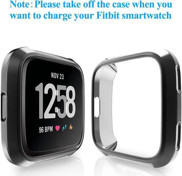Alt view image 6 of 7 - [New Version] Case for Fitbit Versa Soft TPU Protective Full Cover Shell Bumper Case Protector for Fitbit Versa Smartwatch