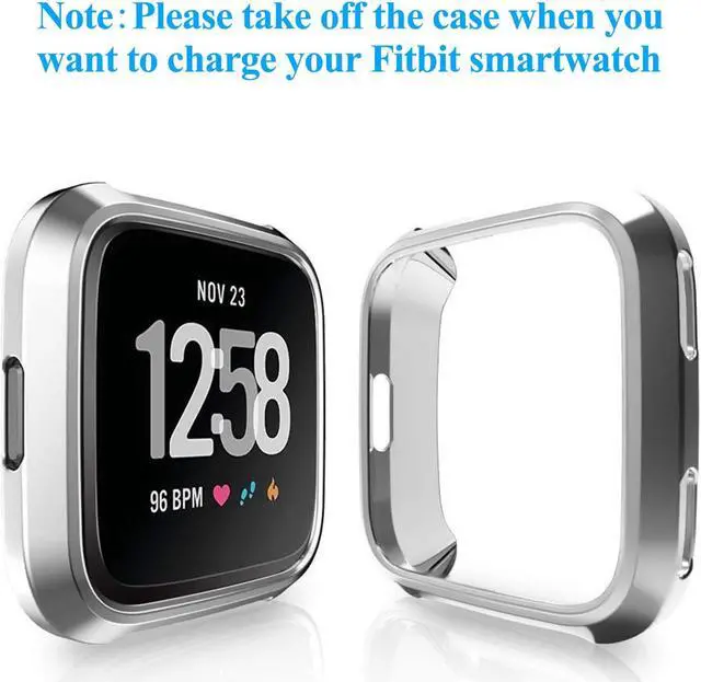 Alt view image 5 of 7 - [New Version] Case for Fitbit Versa Soft TPU Protective Full Cover Shell Bumper Case Protector for Fitbit Versa Smartwatch