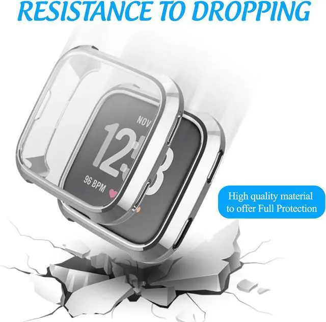 Alt view image 4 of 7 - [New Version] Case for Fitbit Versa Soft TPU Protective Full Cover Shell Bumper Case Protector for Fitbit Versa Smartwatch