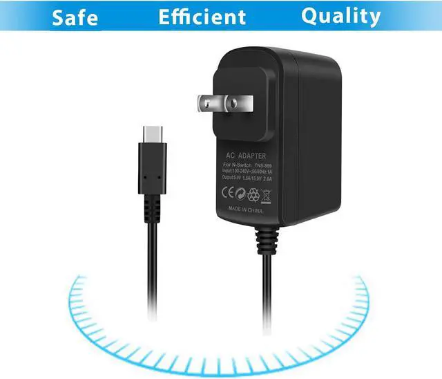Alt view image 5 of 6 - AC Adapter for Nintendo Switch KINGTOP Nintendo Switch Charger with 5FT USB Type C Cable 15V 2.6A Fast Travel Wall Charger for Nintendo Switch and Pro Controller Supports TV Mode and Dock Station