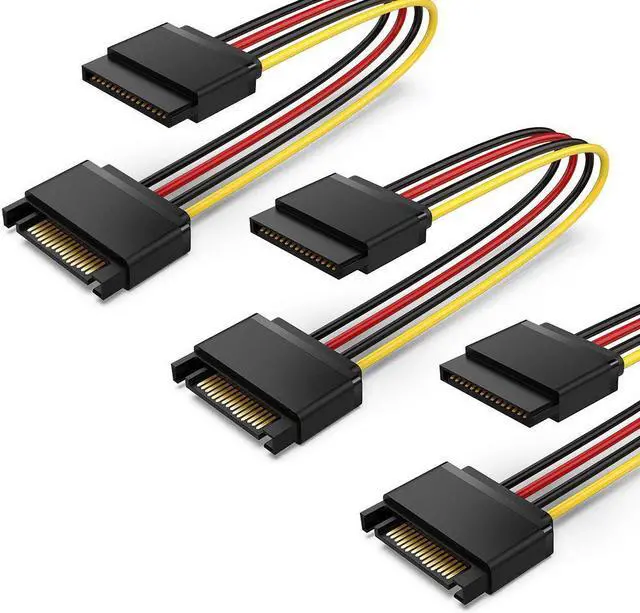 Main image of WERLEO  3 Pack SATA Power Extension Cable 15 Pin SATA Male to Female Extender Cable Cord Adapter for Hard Drive Disk HDD SSD PCIE 8 inches