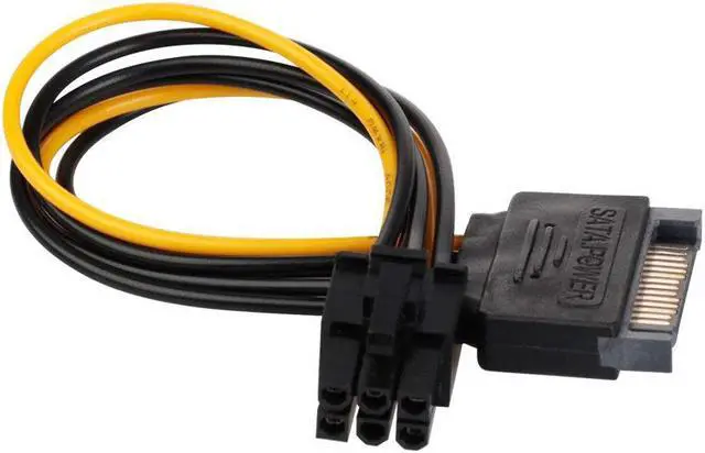 Alt view image 4 of 5 - Werleo SATA 15 pin to 6 Pin Power Cable 3-Pack 15 pin SATA to 6 pin pci Express power Adapter cable - 8 Inch