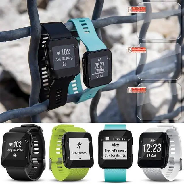 Alt view image 6 of 7 - 3 Pack ERELO Screen Protector Compatible Garmin Forerunner 35 Tempered Glass Film Anti-Scratch High Definition Full Coverage Cover for Smartwatch