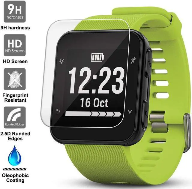 Alt view image 2 of 7 - 3 Pack ERELO Screen Protector Compatible Garmin Forerunner 35 Tempered Glass Film Anti-Scratch High Definition Full Coverage Cover for Smartwatch