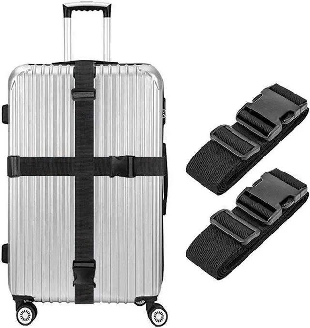 Main image of Werleo Luggage Straps 2 Pack Heavy Duty Non-Slip Adjustable Bag Bungee Travel Accessories Suitcase Baggage Belts