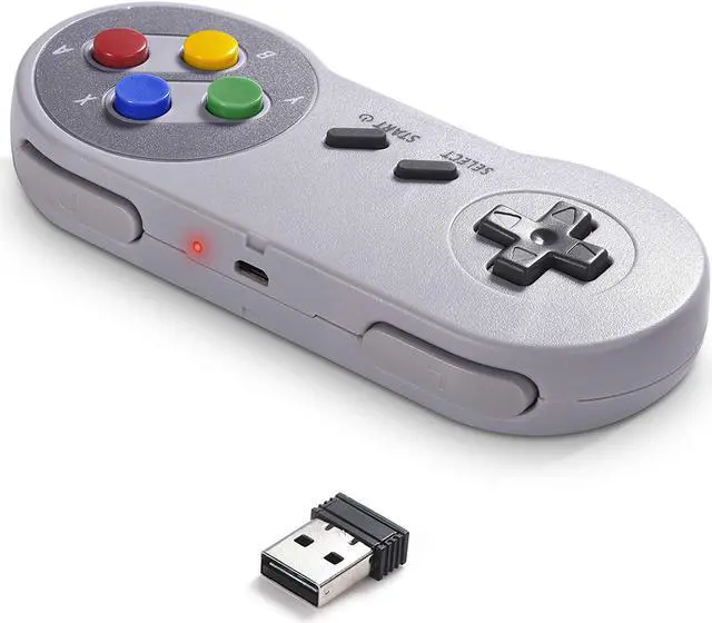 Alt view image 2 of 7 - Wireless Controller for Super NES Classic Edition / NES Classic Edition Werleo 2.4GHz USB Game pad Joypad Joystick With USB Wireless Receiver for Windows IOS PC MAC Linux Genesis