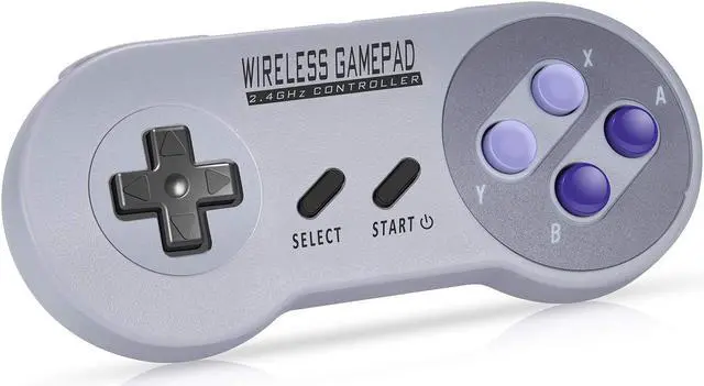 Alt view image 3 of 7 - Werleo 2-Pack 2.4GHz Wireless Controller for SNES Classic Edition Rechargeable SNES Mini Wireless Gamepad with Retro USB Receiver for Super NES Classic Edition
