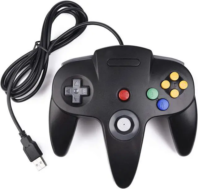 Alt view image 6 of 7 - 2 Pack Classic N64 Controller Werleo N64 Wired USB PC Game pad Joystick, N64 Bit USB Wired Game stick Joy pad Controller for Windows PC MAC Linux Raspberry Pi 3 Genesis Higan