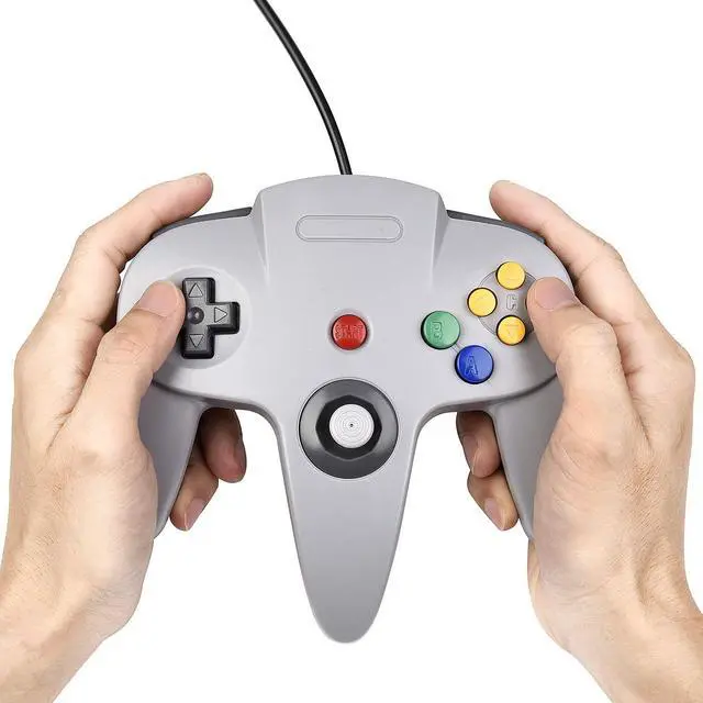 Alt view image 3 of 7 - 2 Pack N64 Controller Werleo Classic Wired N64 64-bit Gamepad Joystick for Ultra 64 Video Game Console N64 System Mario Kart Blue
