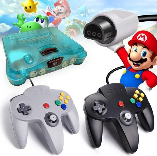 Alt view image 7 of 7 - 2 Pack N64 Controller Werleo Classic Wired N64 64-bit Gamepad Joystick for Ultra 64 Video Game Console N64 System Mario Kart Blue