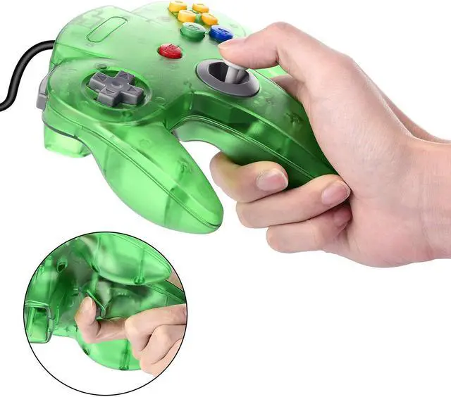 Alt view image 4 of 7 - Classic N64 Controller Werleo N64 Wired USB PC Game pad Joystick, N64 Bit USB Wired Game stick Joy pad Controller for Windows PC MAC Linux Raspberry Pi 3 Sega Genesis Higan Jungle Green