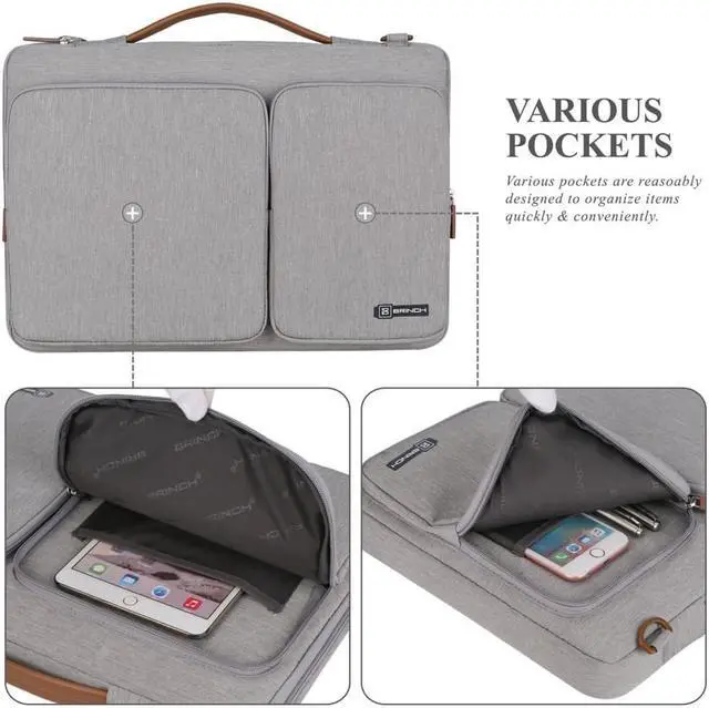 Alt view image 2 of 6 - Werleo 15.6-Inch Multi-functional Portable Laptop Sleeve Case Shoulder Messenger Bag Briefcase with Luggage Strap for 15-15.6 Inch Laptop MacBook Chromebook Computers Notebook