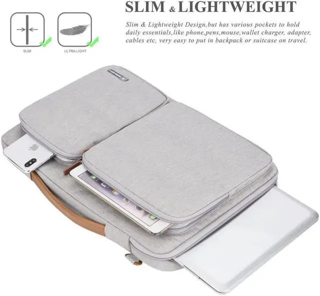 Alt view image 3 of 6 - Werleo 15.6-Inch Multi-functional Portable Laptop Sleeve Case Shoulder Messenger Bag Briefcase with Luggage Strap for 15-15.6 Inch Laptop MacBook Chromebook Computers Notebook