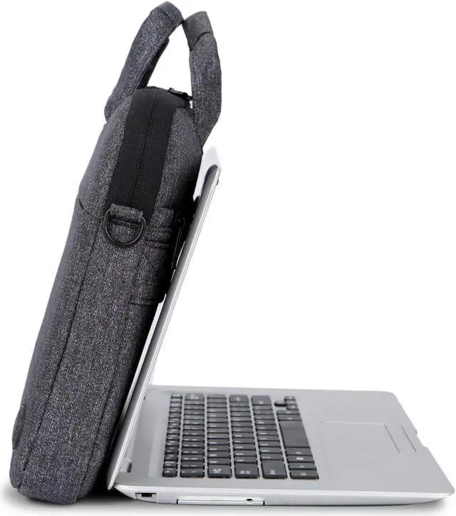 Alt view image 7 of 7 - 13 - 14 Inch Laptop Bag Slim Waterproof Laptop Messenger Bag Portable Laptop Sleeve Case Shoulder Bag Briefcase Handbag with Strap for 13" Macbook Pro Air Surface Book Notebook Computer Men Women