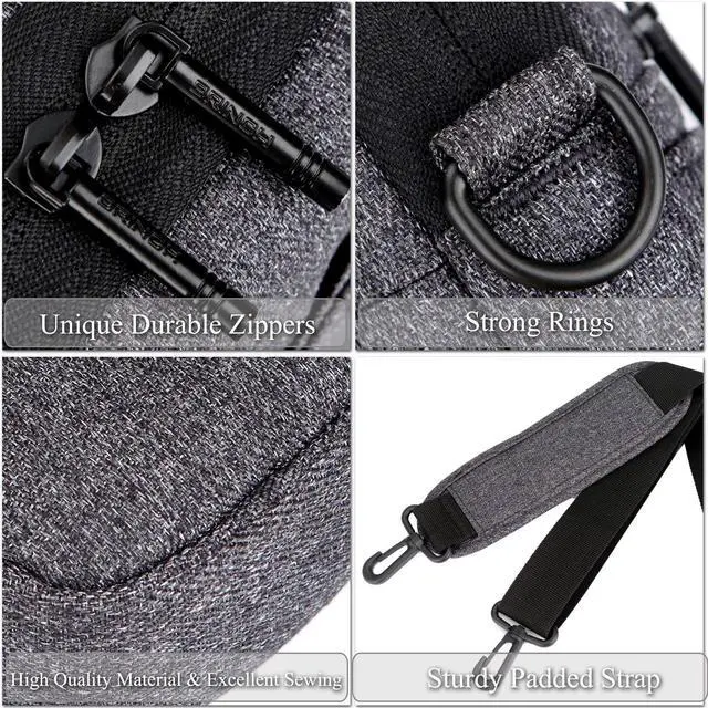 Alt view image 6 of 7 - 13 - 14 Inch Laptop Bag Slim Waterproof Laptop Messenger Bag Portable Laptop Sleeve Case Shoulder Bag Briefcase Handbag with Strap for 13" Macbook Pro Air Surface Book Notebook Computer Men Women