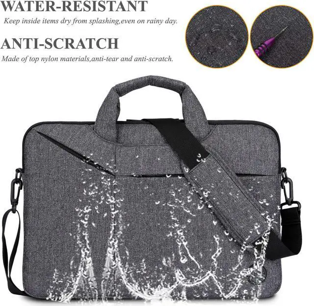 Alt view image 5 of 7 - 13 - 14 Inch Laptop Bag Slim Waterproof Laptop Messenger Bag Portable Laptop Sleeve Case Shoulder Bag Briefcase Handbag with Strap for 13" Macbook Pro Air Surface Book Notebook Computer Men Women