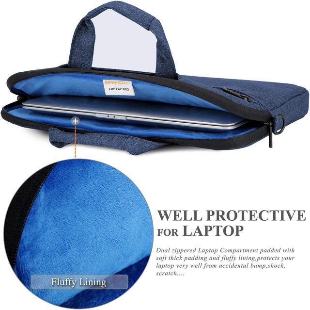 Alt view image 5 of 7 - 15.6" Laptop Bag Slim Water Resistant Laptop Messenger Bag Portable Laptop Sleeve Case Shoulder Bag Briefcase Handbag with Strap for Up to 15.6 Inch Laptop NoteBook Macbook Computer Men Women