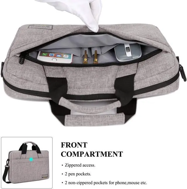 Alt view image 2 of 7 - BRINCH 13.3 Inch Stylish Lightweight Business Laptop Shoulder Messenger Bag Briefcase Sleeve Case for 13-13.3 Inches Laptop Notebook Apple MacBook Ultrabook Chromebook Computers,Black