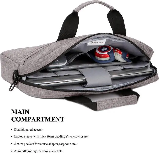 Alt view image 3 of 7 - BRINCH 13.3 Inch Stylish Lightweight Business Laptop Shoulder Messenger Bag Briefcase Sleeve Case for 13-13.3 Inches Laptop Notebook Apple MacBook Ultrabook Chromebook Computers,Black