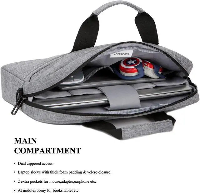 Alt view image 3 of 7 - Werleo 14.6 Inch Stylish Lightweight Business Laptop Shoulder Messenger Bag Briefcase Sleeve Case for 14 - 14.6 Inches Laptop Notebook MacBook Ultrabook Chromebook Computers