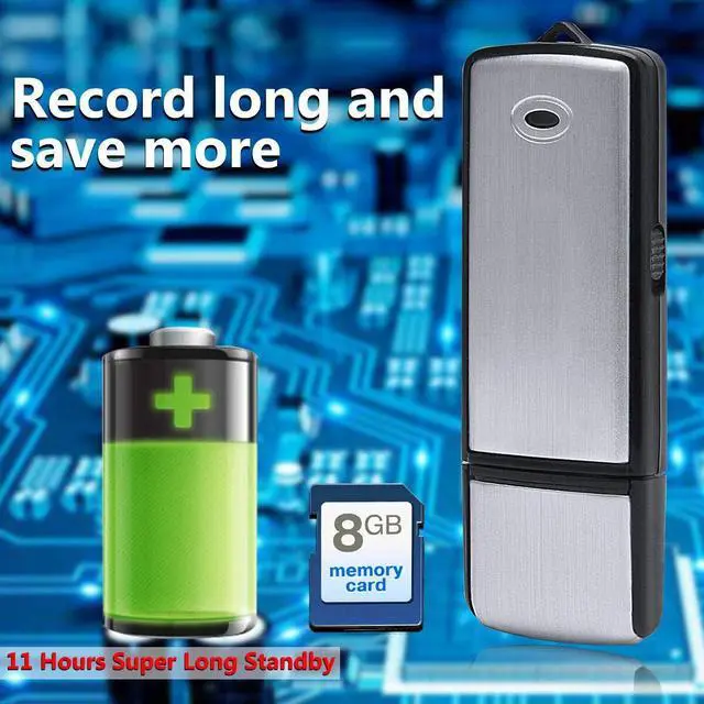 Alt view image 3 of 7 - Mini Voice Recorder 8GB USB Sound Audio Digital Voice Recorder with 96 Hrs Capacity for Lectures Voice Activated Compatible Windows Mac Android OTG Mini Record MP3 Metal Casing Keychain