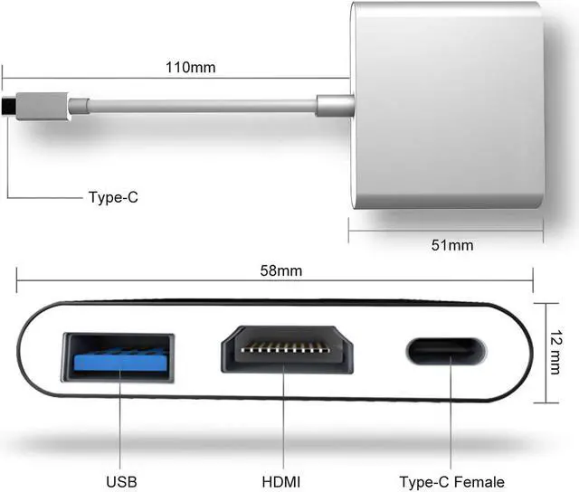 Alt view image 2 of 7 - Werleo HDMI Type C Hub Adapter for Nintendo Switch 4K USB C HDMI Converter Dock Cable for Nintendo Switch Support MacBook Pro Samsung Galaxy S8 Plus Google Pixel Black