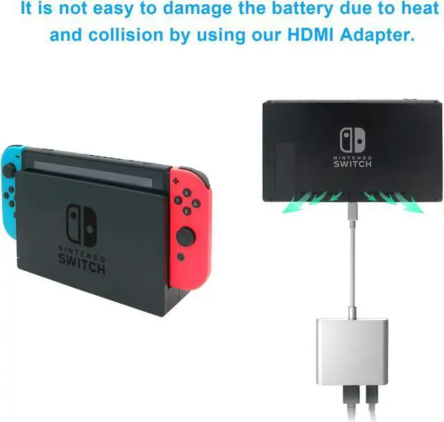 Alt view image 4 of 7 - Werleo HDMI Type C Hub Adapter for Nintendo Switch 4K USB C HDMI Converter Dock Cable for Nintendo Switch Support MacBook Pro Samsung Galaxy S8 Plus Google Pixel Black