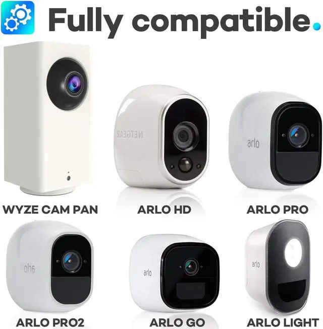 Alt view image 4 of 7 - 3 Pack Wall Mount Wyze Cam Pan Arlo Arlo Pro Arlo Pro 2 Arlo Go & Arlo Lights 360 Degree Adjustable Indoor Outdoor Mount