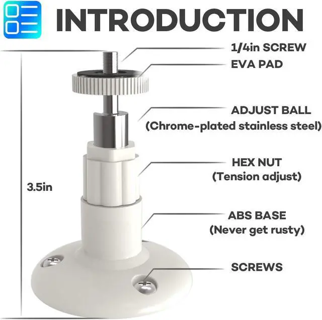 Alt view image 6 of 7 - 3 Pack Wall Mount Wyze Cam Pan Arlo Arlo Pro Arlo Pro 2 Arlo Go & Arlo Lights 360 Degree Adjustable Indoor Outdoor Mount
