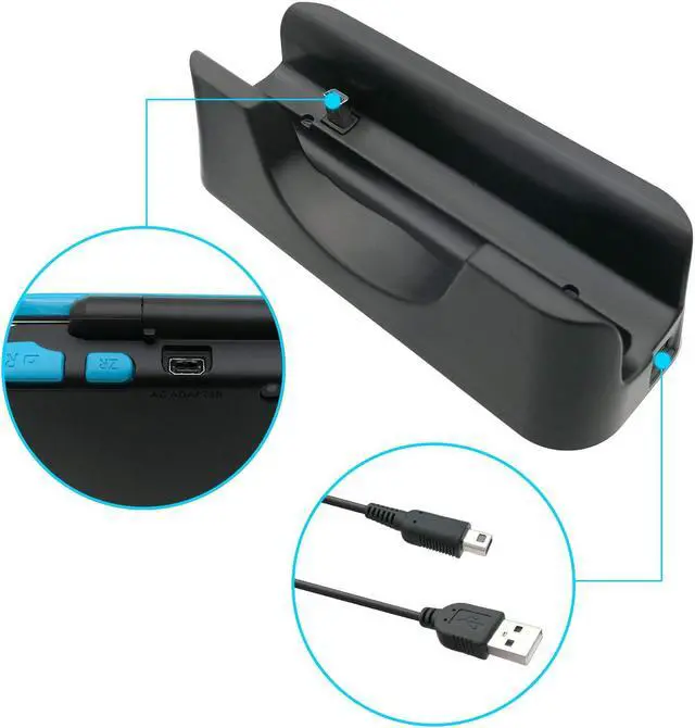 Alt view image 4 of 7 - New Nintendo 2DS XL Charging Stand Charging Station Charging Dock for 2017 New Nintendo 2DS XL LL With USB Charging Cable