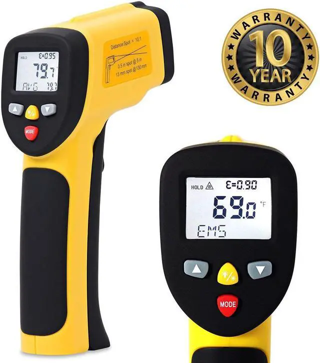Alt view image 2 of 7 - Infrared Thermometer Werleo Dual Laser Thermometer Temperature Gun Non-contact Accurate Digital IR Thermometer -58°F~1202°F / -50°C to 650°C Instant Read Handheld with Adjustable Emissivity