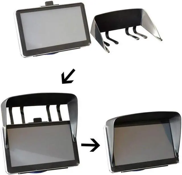 Alt view image 4 of 6 - Werleo Anti Glare Sun Shade Shield Lens Hood Visor Protector Glare Visor For 7 inch Car Vehicle GPS Navigator Monitor