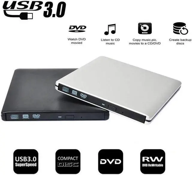 Alt view image 7 of 7 - Werleo External DVD Drive USB 3.0 Ultra Slim Aluminum Portable CD DVD-RW Optical Drive Burner Writer Player Compatible for Windows 10 8 7 Laptop Computer PC of HP Dell LG Asus Acer LG Lenovo