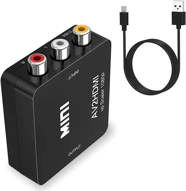Alt view image 3 of 7 - RCA to HDMI Werleo 1080P Mini RCA Composite CVBS AV to HDMI Video Audio Converter Adapter Supporting PAL/NTSC with USB Charge Cable for PC Laptop Xbox PS4 PS3 TV STB VHS VCR Camera DVD