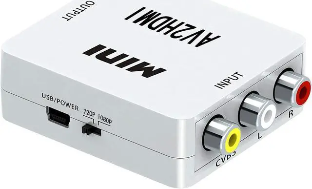 Alt view image 2 of 6 - RCA to HDMI Werleo 1080P Mini RCA Composite CVBS AV to HDMI Video Audio Converter Adapter Supporting PAL/NTSC with USB Charge Cable for PC Laptop Xbox PS4 PS3 TV STB VHS VCR Camera DVD