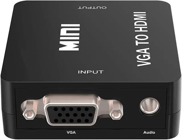 Alt view image 3 of 6 - VGA to HDMI Adapter Werleo 1080P Full HD Mini VGA to HDMI Audio Video Converter Adapter Box With USB Cable and 3.5mm Audio Port Cable Support HDTV for PC Laptop Display Computer Mac Projector