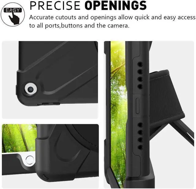 Alt view image 7 of 7 - New iPad 9.7 2018 2017 Case 5th 6th Generation Three Layer Heavy Duty Soft Silicone Hard Bumper Case with Kickstand and Shoulder strap Shockproof Durable Rugged Case for New iPad 9.7 Inch 2018 2017