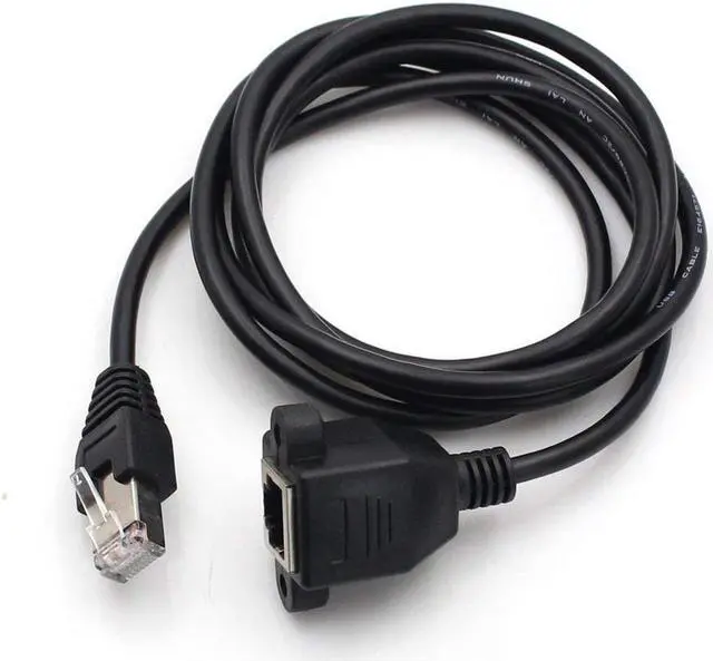 Main image of Werleo 2 packs Ethernet Extension Cable Network Cat6 Cat5e Cat5 Extension Patch Cable RJ45 Cords Shielded Male to Female Connector Cable Black 1FT / 0.3M