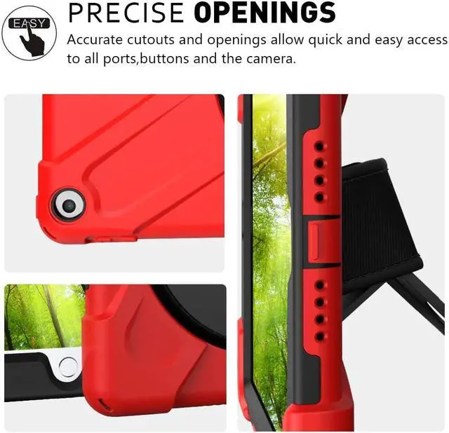 Alt view image 3 of 7 - New iPad 9.7 2018 2017 Case 5th 6th Generation Three Layer Heavy Duty Soft Silicone Hard Bumper Case with Kickstand and Shoulder strap Shockproof Durable Rugged Case for New iPad 9.7 Inch 2018 2017