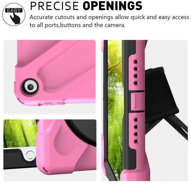 Alt view image 5 of 7 - New iPad 9.7 2018 2017 Case 5th 6th Generation Three Layer Heavy Duty Soft Silicone Hard Bumper Case with Kickstand and Shoulder strap Shockproof Durable Rugged Case for New iPad 9.7 Inch 2018 2017