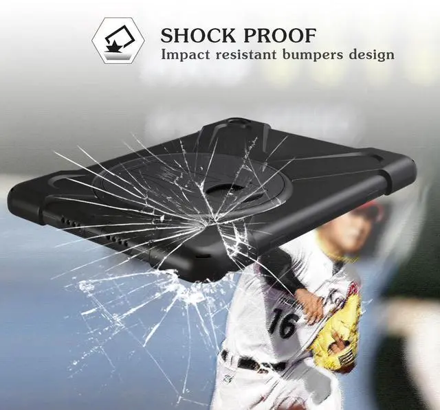 Alt view image 5 of 7 - iPad Mini Case iPad Mini 1 2 3 Case Cover with 360 Degree Rotating Kickstand Hand Grip Strap Shoulder Strap ShockProof Rugged Hybrid Protective Case For Apple iPad Mini 1 2 3 Shell