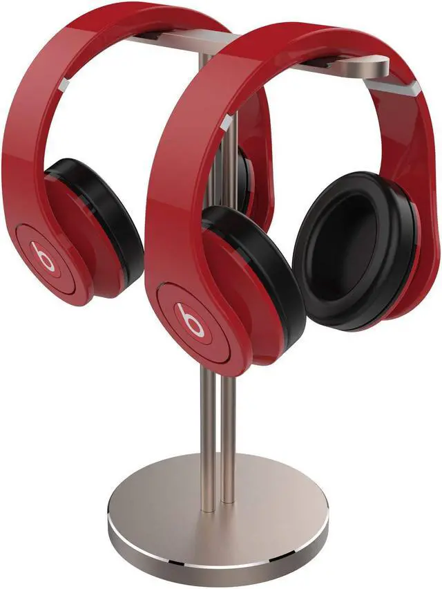 Alt view image 2 of 7 - Dual Headphone Stand Aluminum Metal Desk Headset Holder Bracket Desktop Earphone Hanger Mount for Beats Sennheiser Sony Audio-Technica Bose Shure AKG JBL Logitech Razer Gaming Headphones etc and More