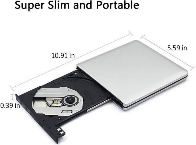 Alt view image 4 of 7 - USB 3.0 External DVD Drives Werleo Portable Ultra-Thin CD/DVD-RW Burner Writer Player for Laptop Notebook PC Desktop Computer High Speed Data Transfer Support Windows XP Vista 7 8 2000 Mac Silver