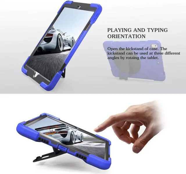 Alt view image 3 of 7 - iPad Air 2 Case 2014 Release Heavy Duty Carrying Protective Case With 360 Degree Stand Handle Hand Grip Shoulder Strap For Apple Tablet iPad Air 2nd Generation Shockproof Cover Skin A1566 A1567 Shell