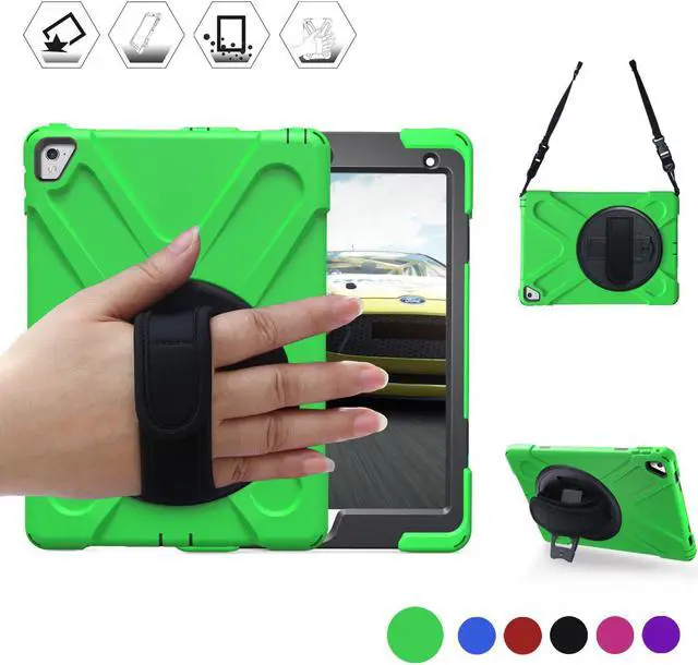 Main image of Werleo iPad Pro 9.7 Case ipad 9.7 Case Shockproof Full-Body Heavy Duty Protective Case with a 360 Degree Swivel Kickstand Hand Strap Shoulder Strap for Apple iPad Pro 9.7 inch Model A1673 A1674 A1675