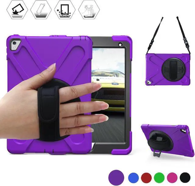 Main image of Werleo iPad Pro 9.7 Case ipad 9.7 Case Shockproof Full-Body Heavy Duty Protective Case with a 360 Degree Swivel Kickstand Hand Strap Shoulder Strap for Apple iPad Pro 9.7 inch Model A1673 A1674 A1675