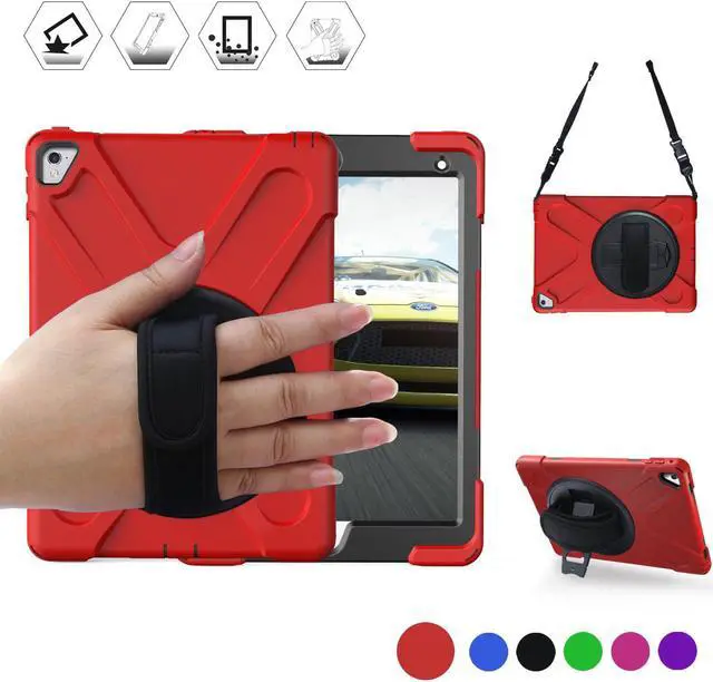 Main image of Werleo iPad Pro 9.7 Case ipad 9.7 Case Shockproof Full-Body Heavy Duty Protective Case with a 360 Degree Swivel Kickstand Hand Strap Shoulder Strap for Apple iPad Pro 9.7 inch Model A1673 A1674 A1675